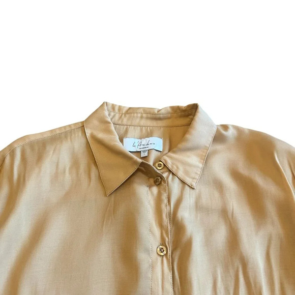 L'Academie The Bastina Top Button-Down Blouse Shirt Long Sleeve Size Large Women - Picture 4 of 14